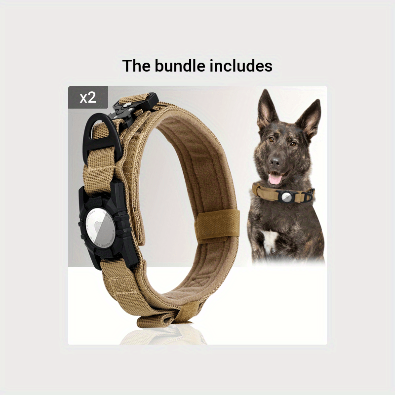 Tactical Nylon Dog Collar with GPS Holder, Adjustable Military-Style Collar for Dogs, Heavy-Duty Training Collar for All Breeds, Heavy Duty Collar | Secure Fit Collar | Adjustable Colla