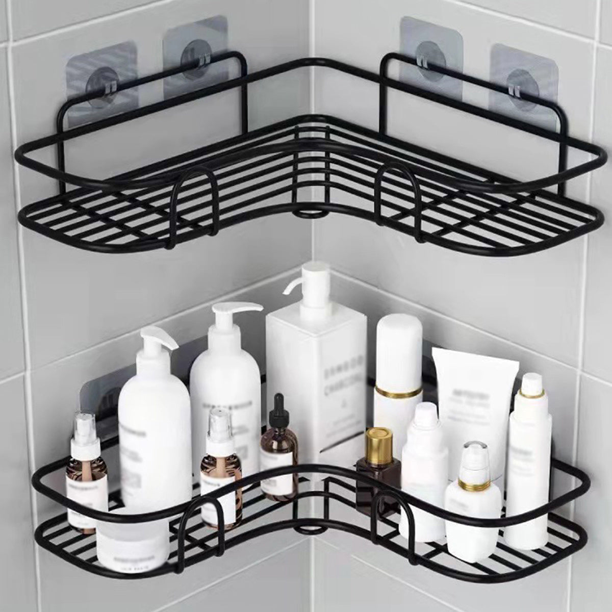 No-Drill Wall Mounted Bathroom Storage Rack