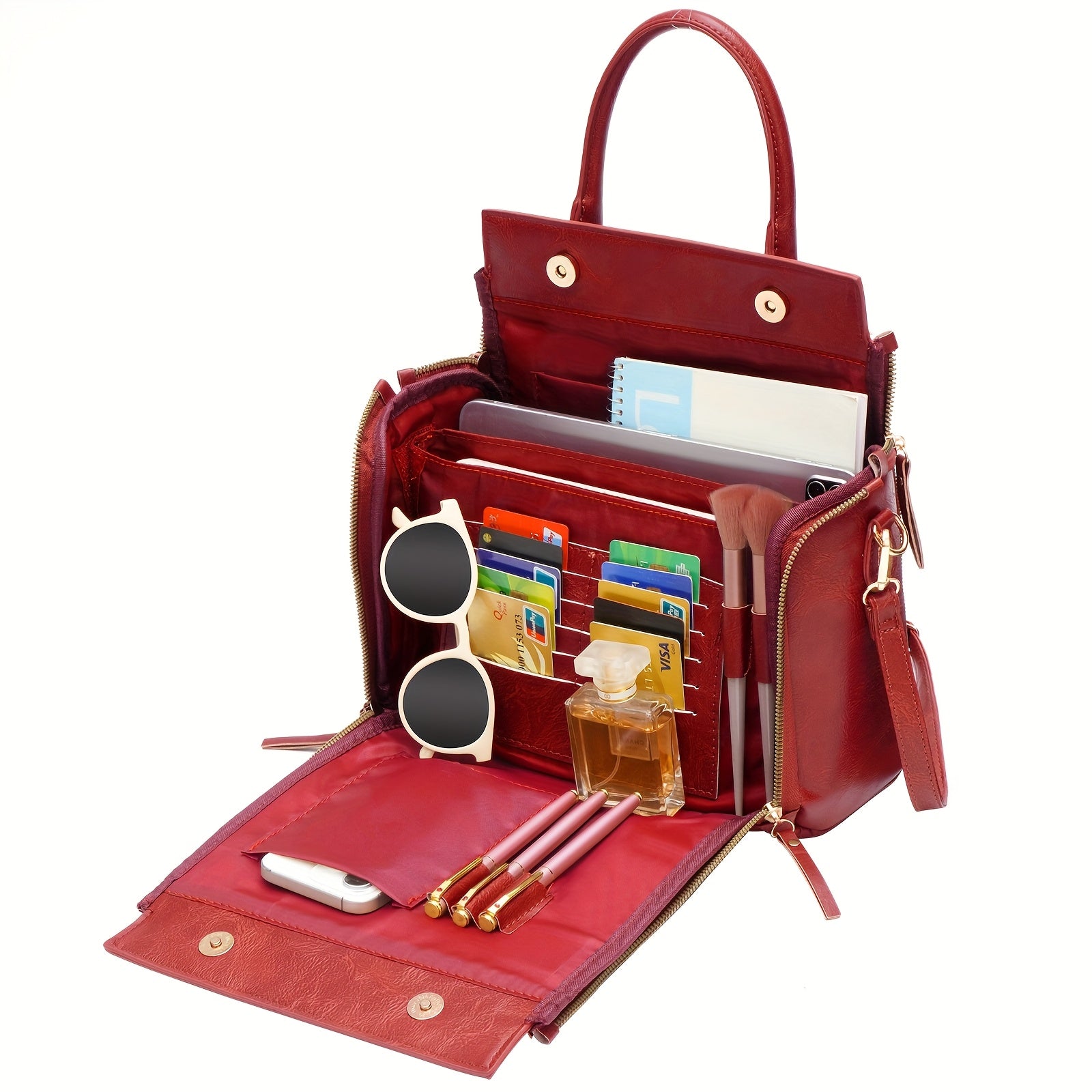 Handbag Western Women Bag Handbag Purse Portable Storage Bag with Multi Card Slots Women's Multi Layer Crossbody Bag