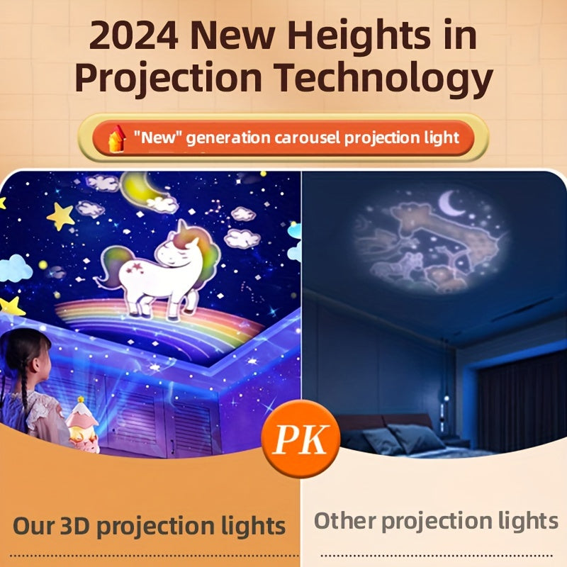 1pc Starry Sky Projector Night Light with 21 Sets of Patterns - USB-Powered, 3 Light Modes, Art Deco Style, Perfect for Bedroom, Birthday, Halloween, Christmas Gifts, Bedroom Night Light | Starry Sky Design | Plastic Construc