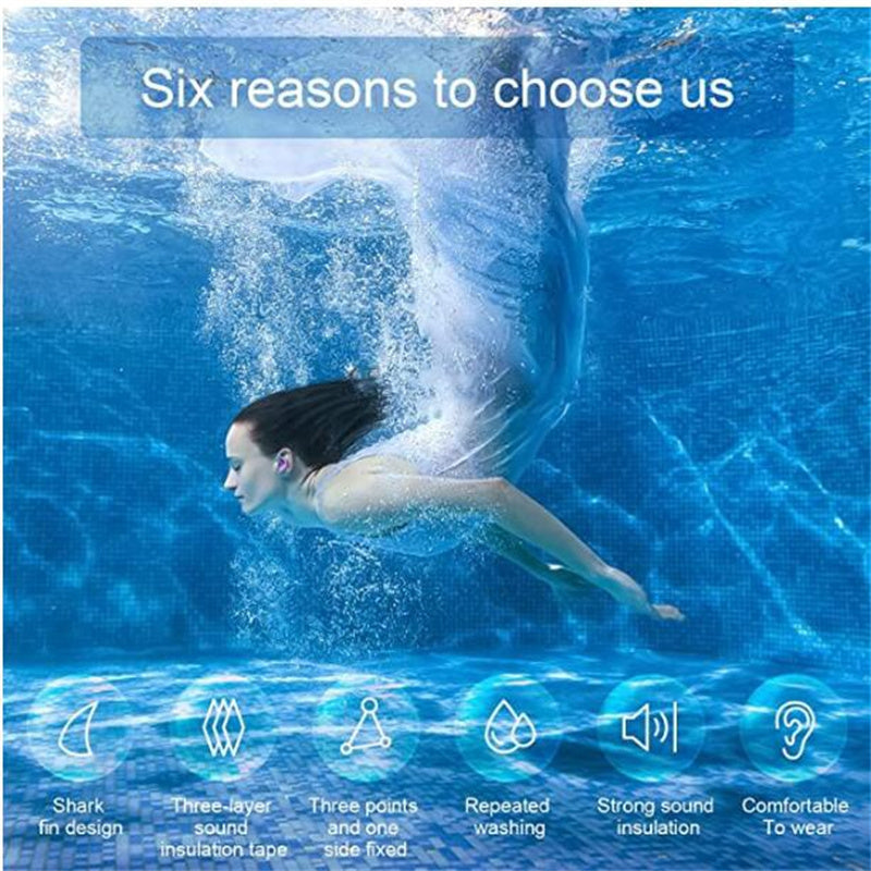 1pair Earplugs Sound Insulation Ear Proctection Earplugs Sleeping Swimming Travel Noise Reduction Waterproof Earplugs Silicone Soft Comfortable Earplugs