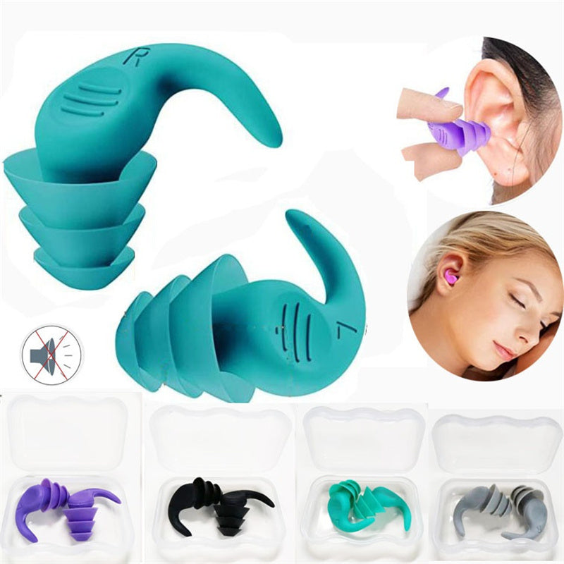 1pair Earplugs Sound Insulation Ear Proctection Earplugs Sleeping Swimming Travel Noise Reduction Waterproof Earplugs Silicone Soft Comfortable Earplugs