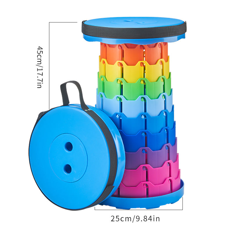 1pc Ultralight Folding Stool - Adjustable Height Portable Bench For Camping, Fishing, And Outdoor Activities - Supports Up To 550lbs