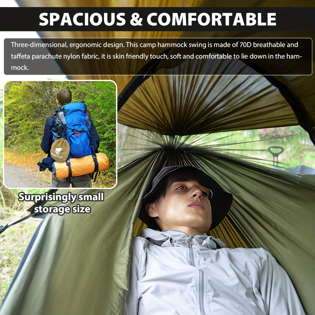 [3-in-1 Hammock] GEERTOP 3-in-1 Outdoor Hammock | Double Sleep Rest Camping Hammock with Mosquito Net Sun Shelter for Backpacking Travel Garden Park