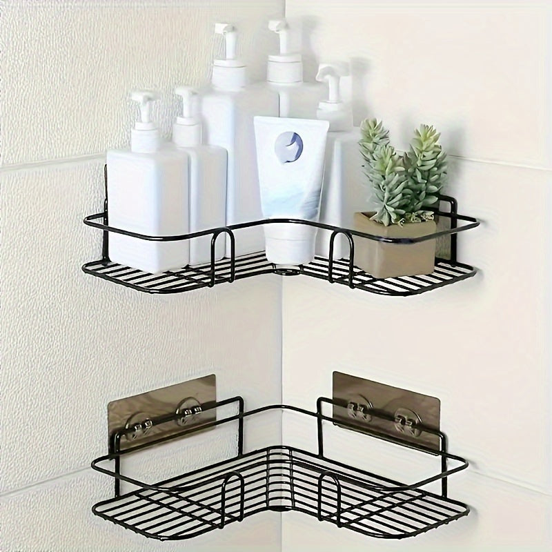 No-Drill Wall Mounted Bathroom Storage Rack