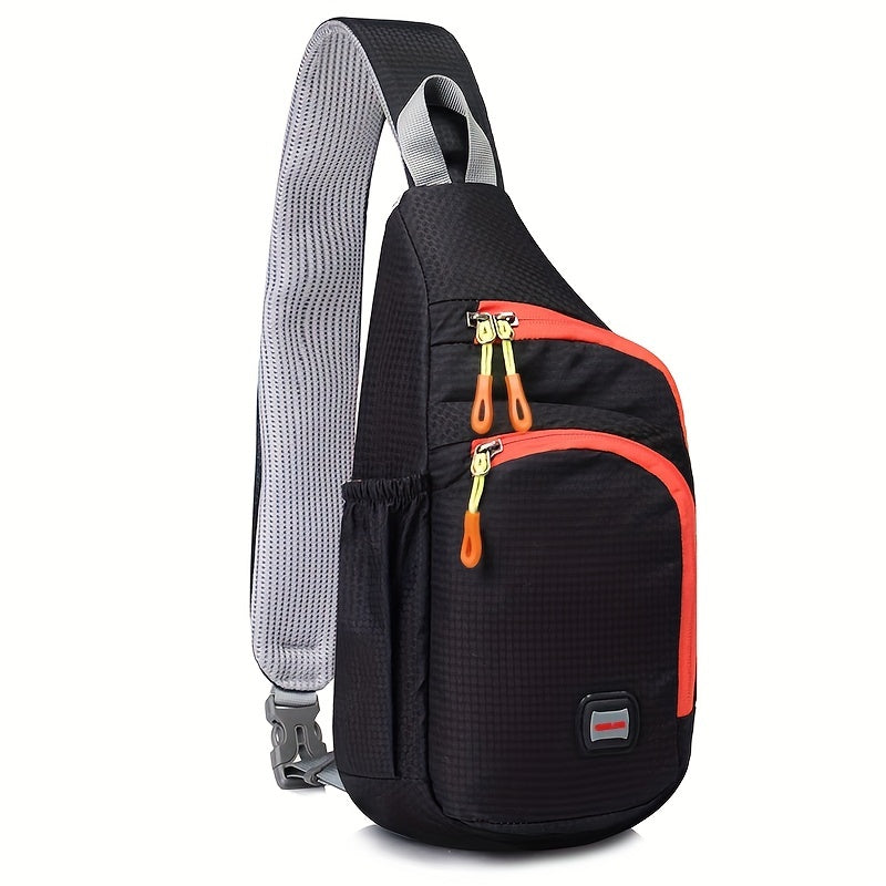 Nylon belt bag, Trendy Zipper Sling Bag with Side Pocket for Outdoor Sports
