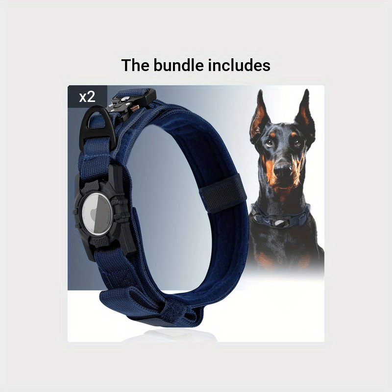 Tactical Nylon Dog Collar with GPS Holder, Adjustable Military-Style Collar for Dogs, Heavy-Duty Training Collar for All Breeds, Heavy Duty Collar | Secure Fit Collar | Adjustable Colla