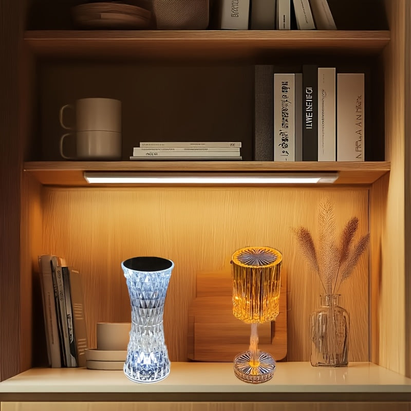 Elegant Crystal Touch Control Bedside Lamp - USB Rechargeable, Dimmable LED Lights with Acrylic Base, Ideal for Indoor Use, Perfect for Bedroom or Living Room Decor, Bedroom Night Light