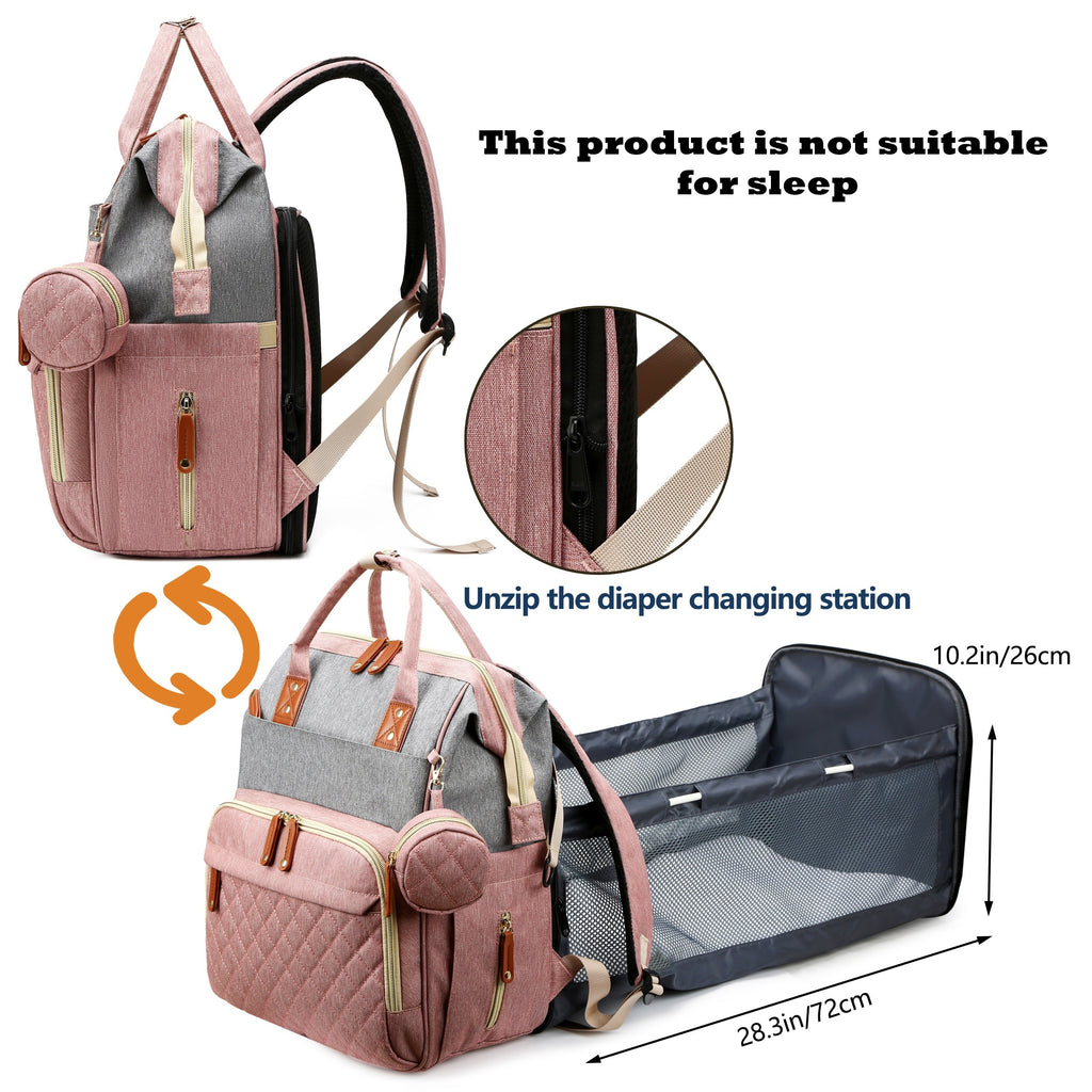 [Diaper Bag Backpack] Lamroro Diaper Bag Backpack, Bags for Boys Girls, Diaper Backpack Bag with a changing station, Multifunction Large Travel Back Pack, Registry Search, Essential Gifts