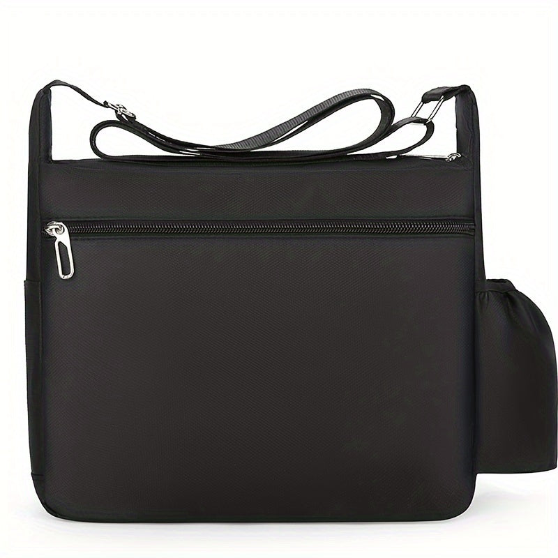 New Multi-Functional Casual Shoulder Bag for Women - Large Capacity, Zippered, Nylon Material, Adjustable Strap, and Polyester Lining