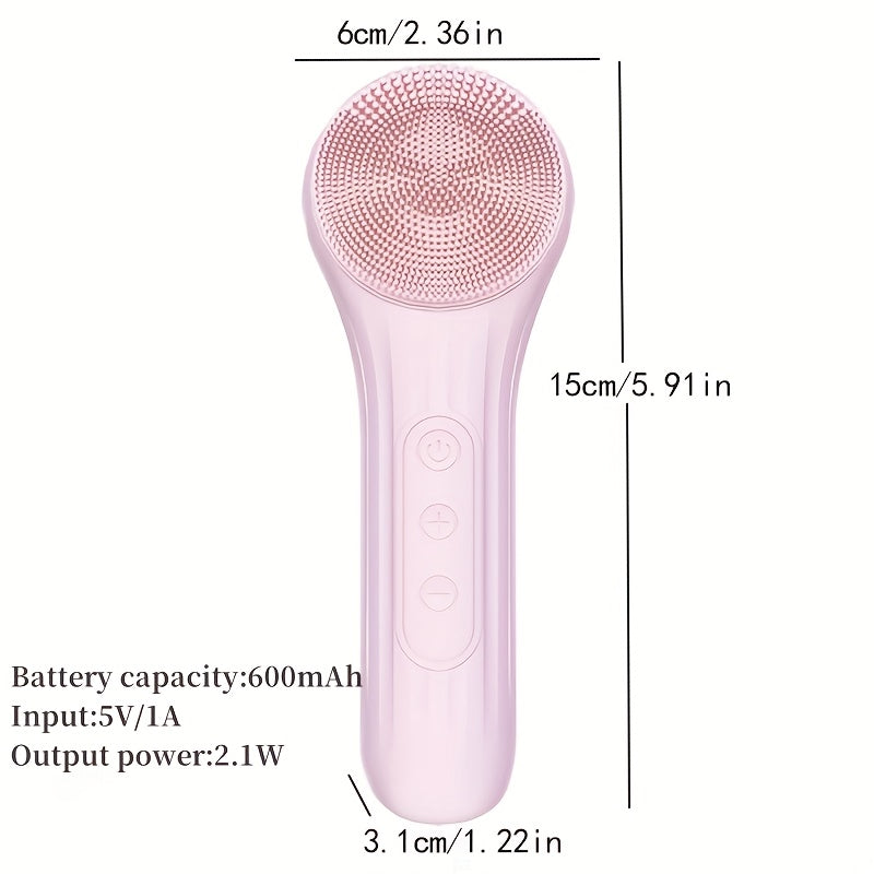 Nuakene Rechargeable 2-in-1 Facial Cleansing Brush, Electric Facial Cleansing Brush, Facial Cleansing Vibration Massage Brush, 5-Mode Facial Cleanser, Magnetic Charging, Women's Christmas Gift, Facial Cleansing Brush