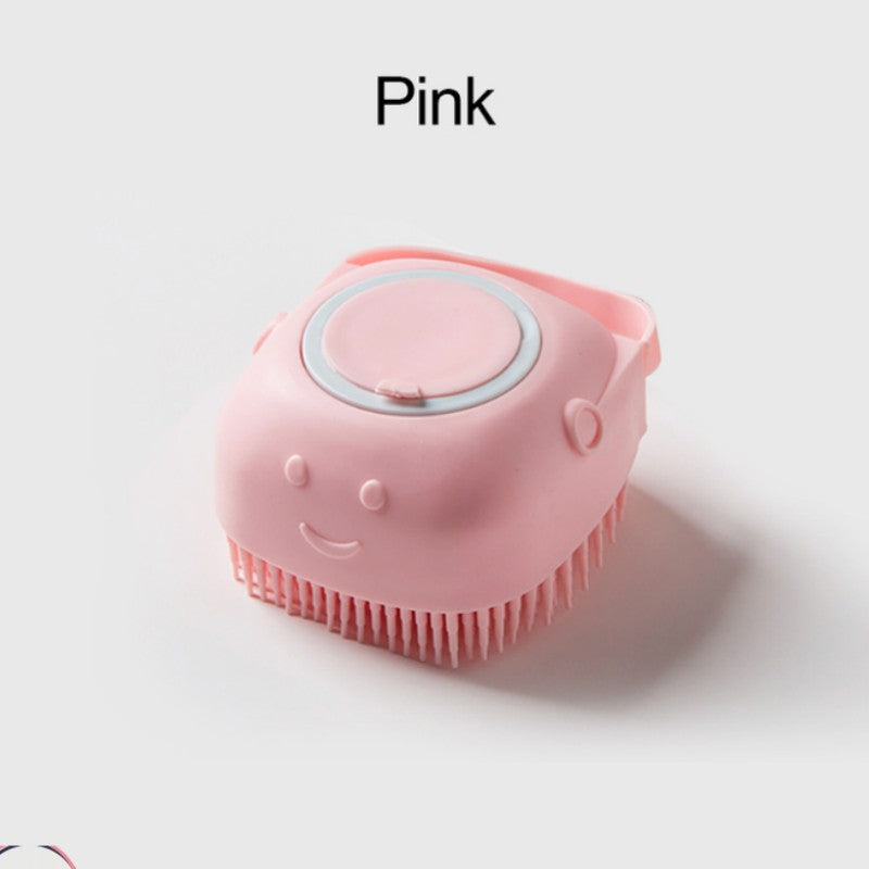 Soft Dog Shampoo Massager Bath Brush with Detachable