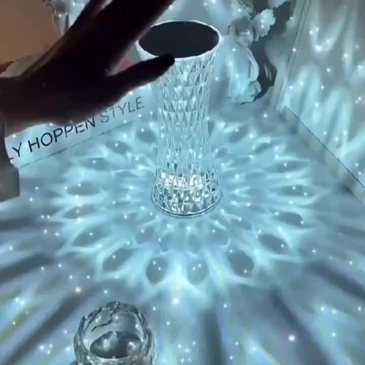 Elegant Crystal Touch Control Bedside Lamp - USB Rechargeable, Dimmable LED Lights with Acrylic Base, Ideal for Indoor Use, Perfect for Bedroom or Living Room Decor, Bedroom Night Light