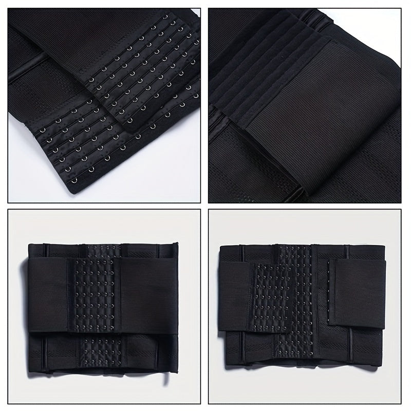 1pc Breathable Polyester Waist Cincher for Women - Medium Control Posture Improvement Shapewear with Adjustable Closure, Knit Fabric Weave, Hand Washable - 1pc