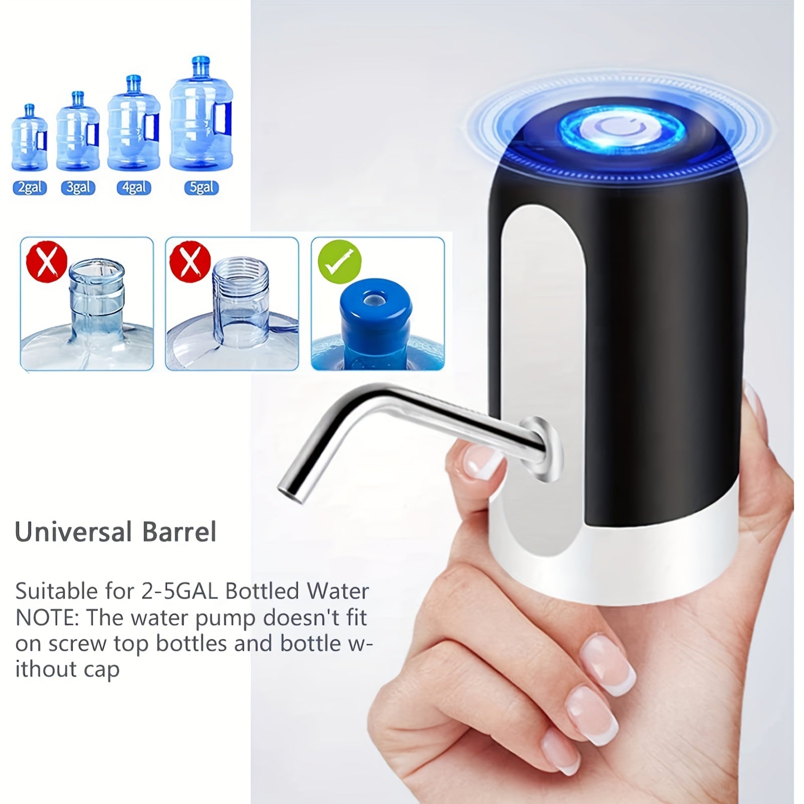 Electric Water Jug Pump - USB Rechargeable Automatic
