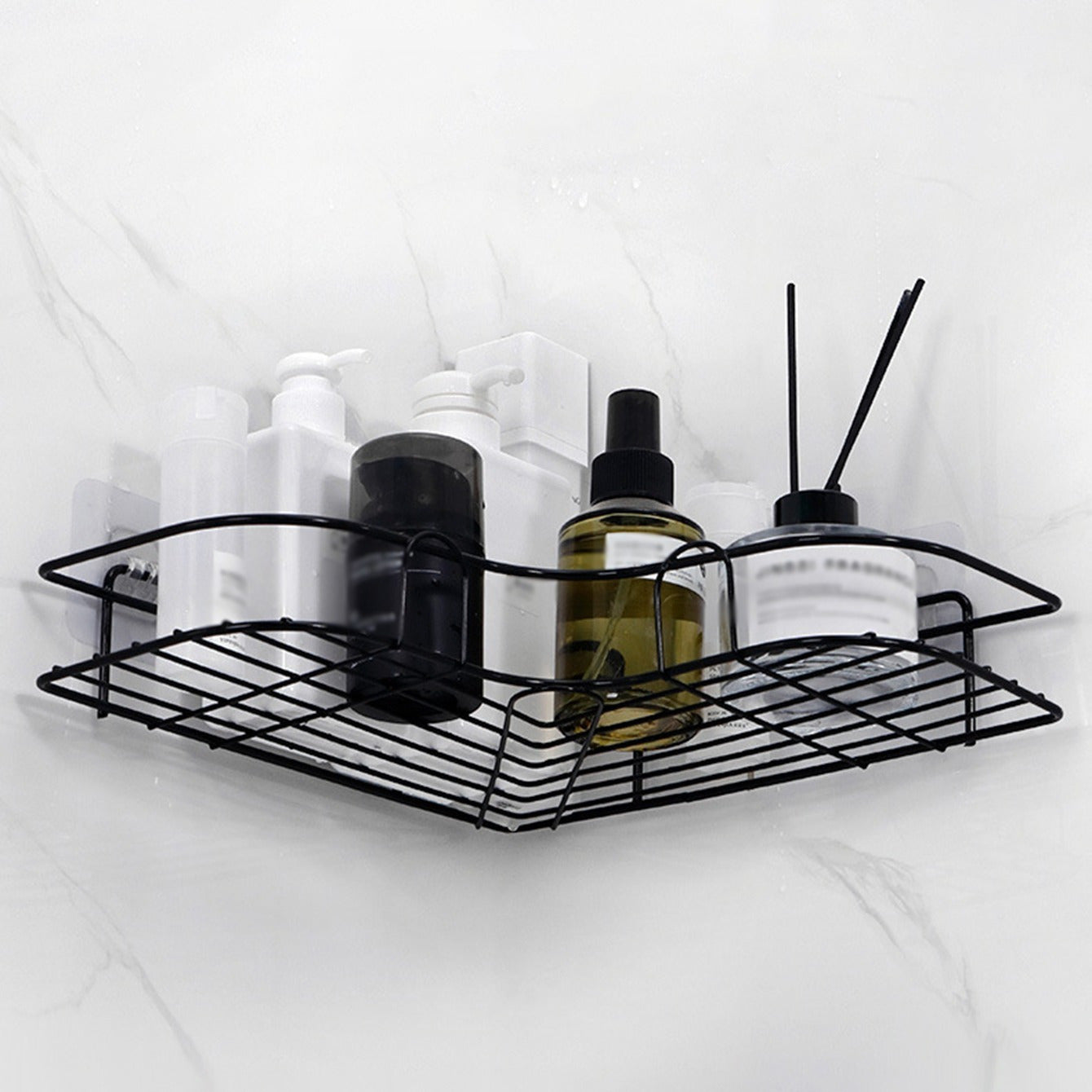 No-Drill Wall Mounted Bathroom Storage Rack