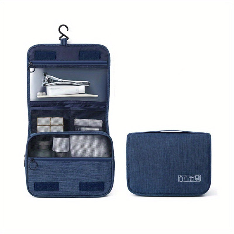 Large Capacity Travel & Business Makeup Organizer Bag - Durable Polyester, Wet & Dry Separation Design, Multiple Compartments for Cosmetics, Toiletries, And Accessories, Ideal for And Women, Travel Organizer|Sleek Organizer|D
