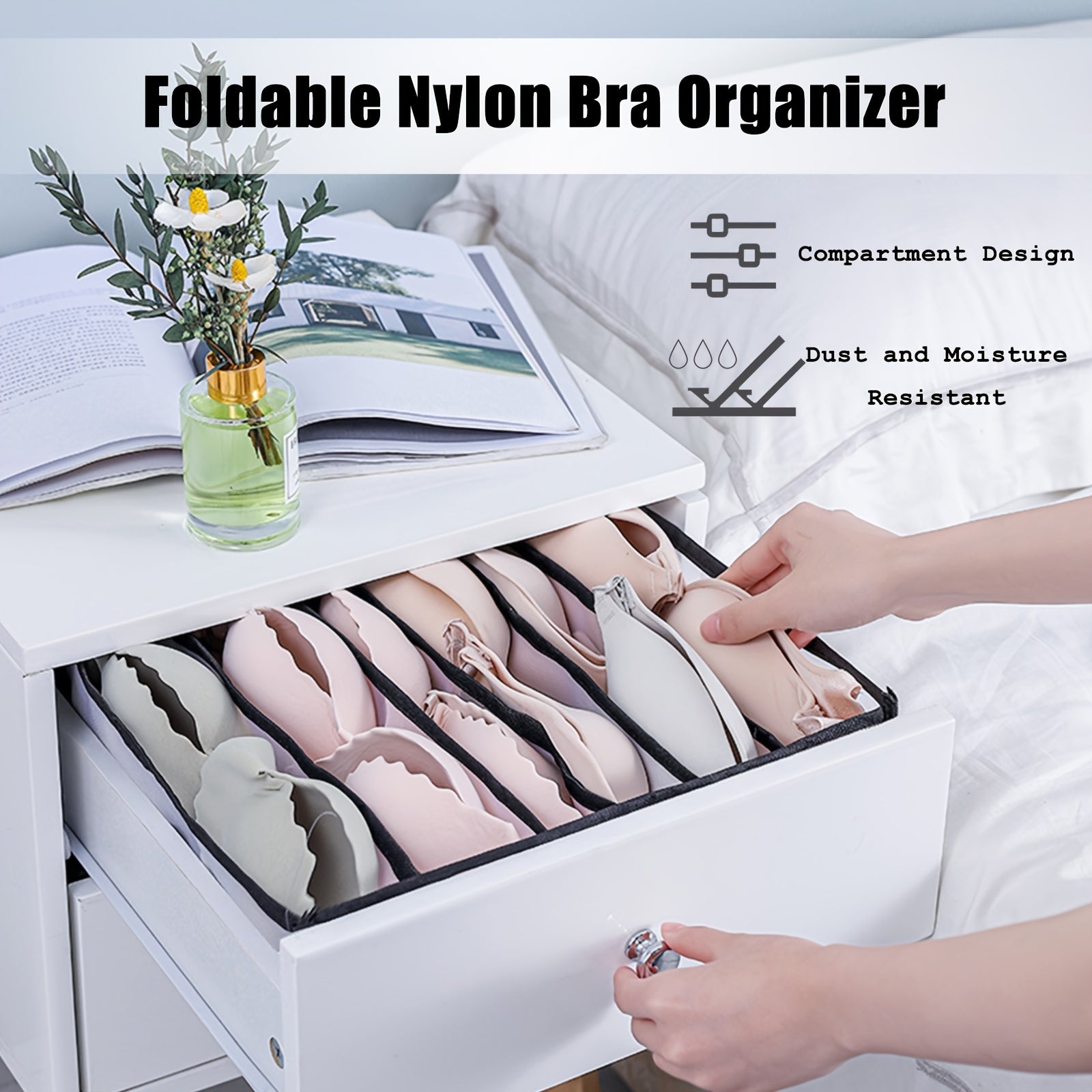 5pcs Foldable Nylon Bra Organizer - Closet Underwear Organizer