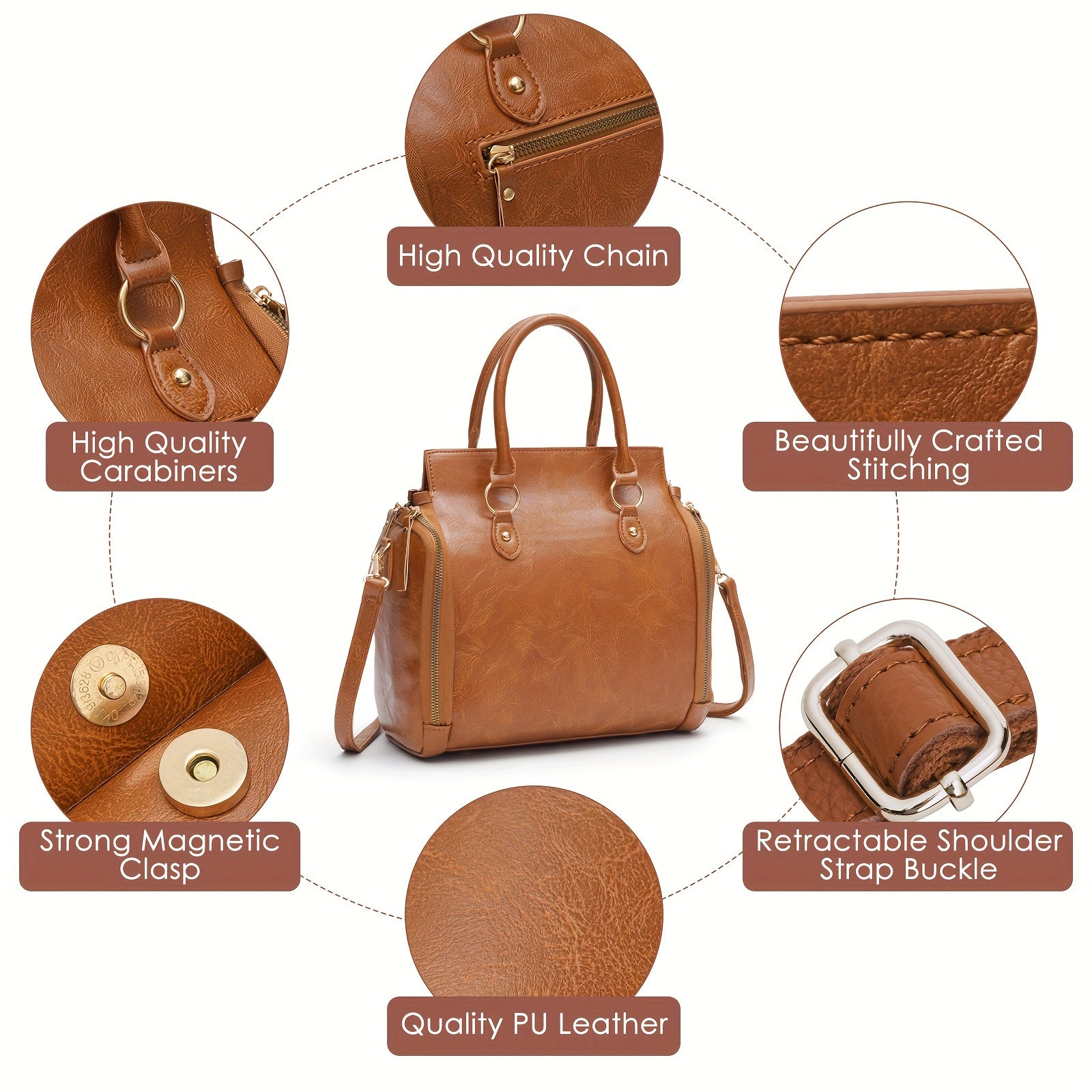 Handbag Western Women Bag Handbag Purse Portable Storage Bag with Multi Card Slots Women's Multi Layer Crossbody Bag