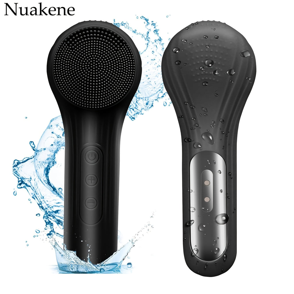 Nuakene Rechargeable 2-in-1 Facial Cleansing Brush, Electric Facial Cleansing Brush, Facial Cleansing Vibration Massage Brush, 5-Mode Facial Cleanser, Magnetic Charging, Women's Christmas Gift, Facial Cleansing Brush