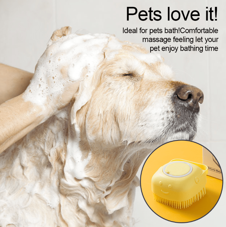 Soft Dog Shampoo Massager Bath Brush with Detachable