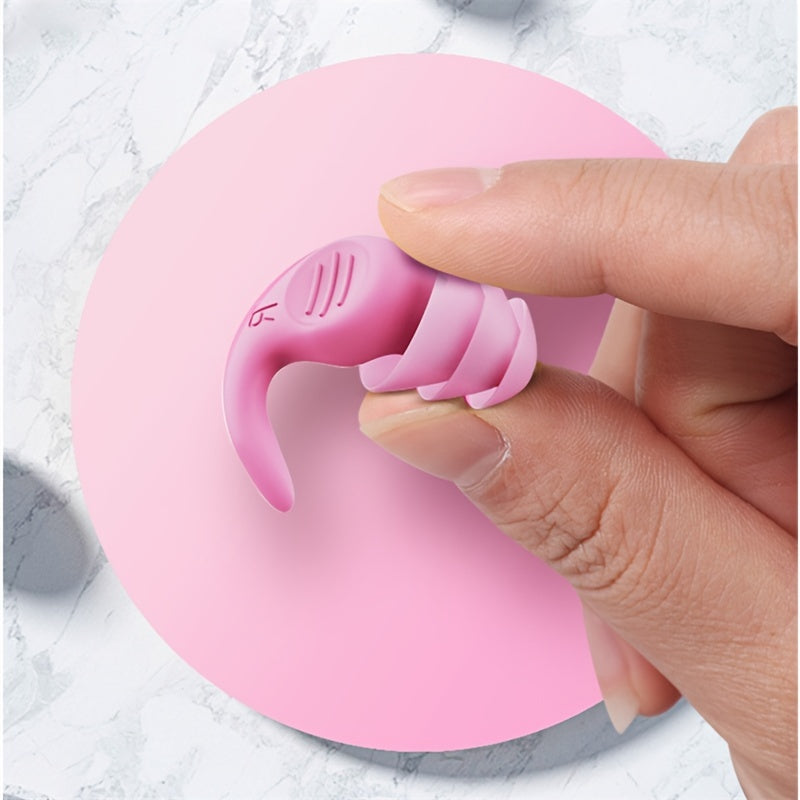 1pair Earplugs Sound Insulation Ear Proctection Earplugs Sleeping Swimming Travel Noise Reduction Waterproof Earplugs Silicone Soft Comfortable Earplugs