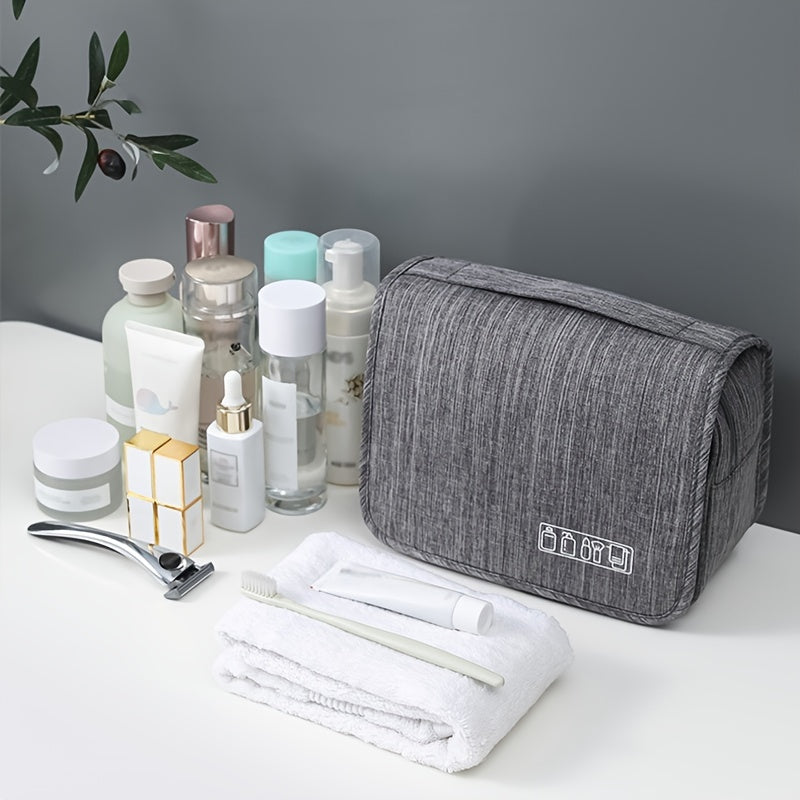 Large Capacity Travel & Business Makeup Organizer Bag - Durable Polyester, Wet & Dry Separation Design, Multiple Compartments for Cosmetics, Toiletries, And Accessories, Ideal for And Women, Travel Organizer|Sleek Organizer|D