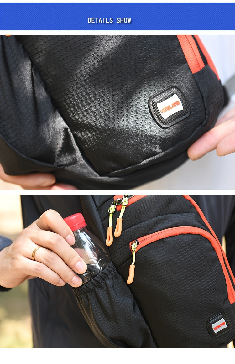 Nylon belt bag, Trendy Zipper Sling Bag with Side Pocket for Outdoor Sports