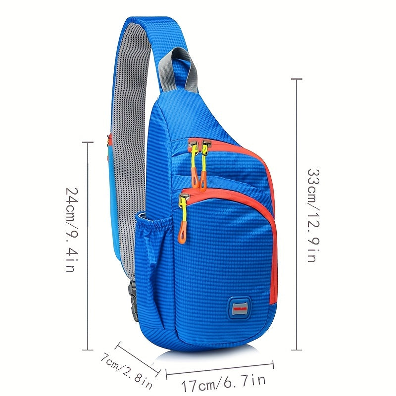 Nylon belt bag, Trendy Zipper Sling Bag with Side Pocket for Outdoor Sports