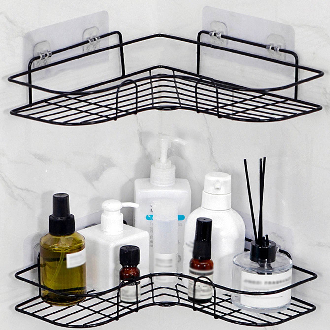 No-Drill Wall Mounted Bathroom Storage Rack