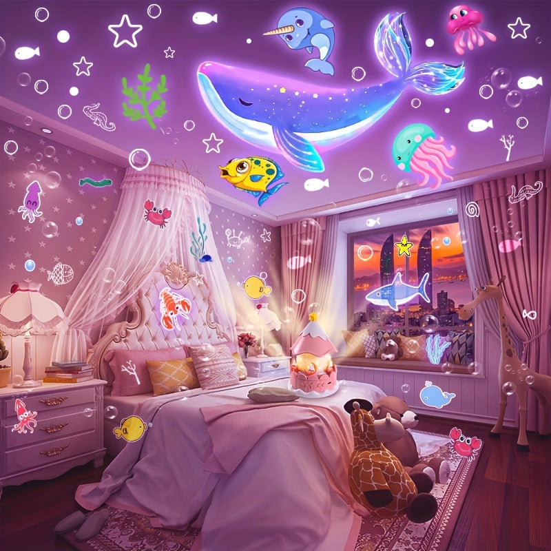 1pc Starry Sky Projector Night Light with 21 Sets of Patterns - USB-Powered, 3 Light Modes, Art Deco Style, Perfect for Bedroom, Birthday, Halloween, Christmas Gifts, Bedroom Night Light | Starry Sky Design | Plastic Construc