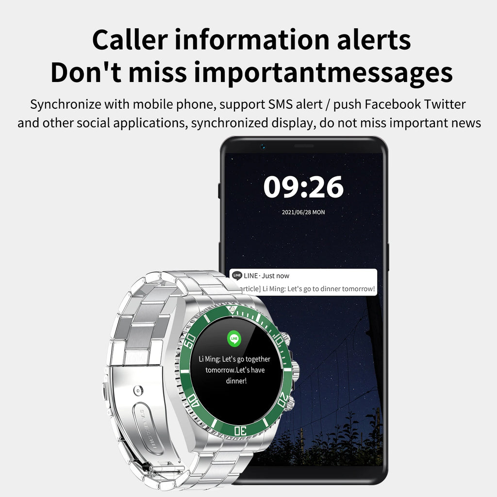 Smart Watch Man Smartwatch AW12 high-end luxury 2024 Android IOS Korean Support Steel Connected Replica Miltary pk gts4 global