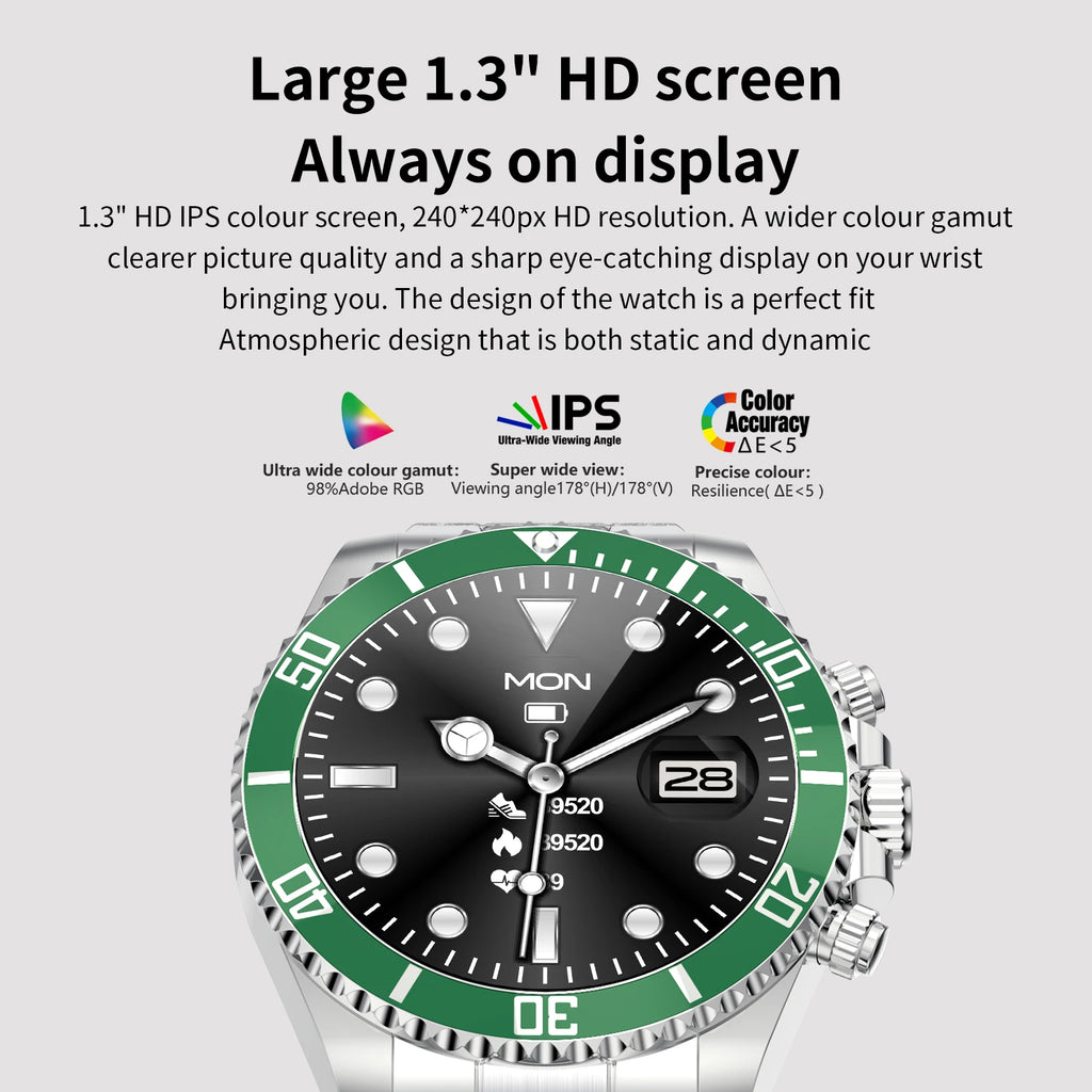 Smart Watch Man Smartwatch AW12 high-end luxury 2024 Android IOS Korean Support Steel Connected Replica Miltary pk gts4 global