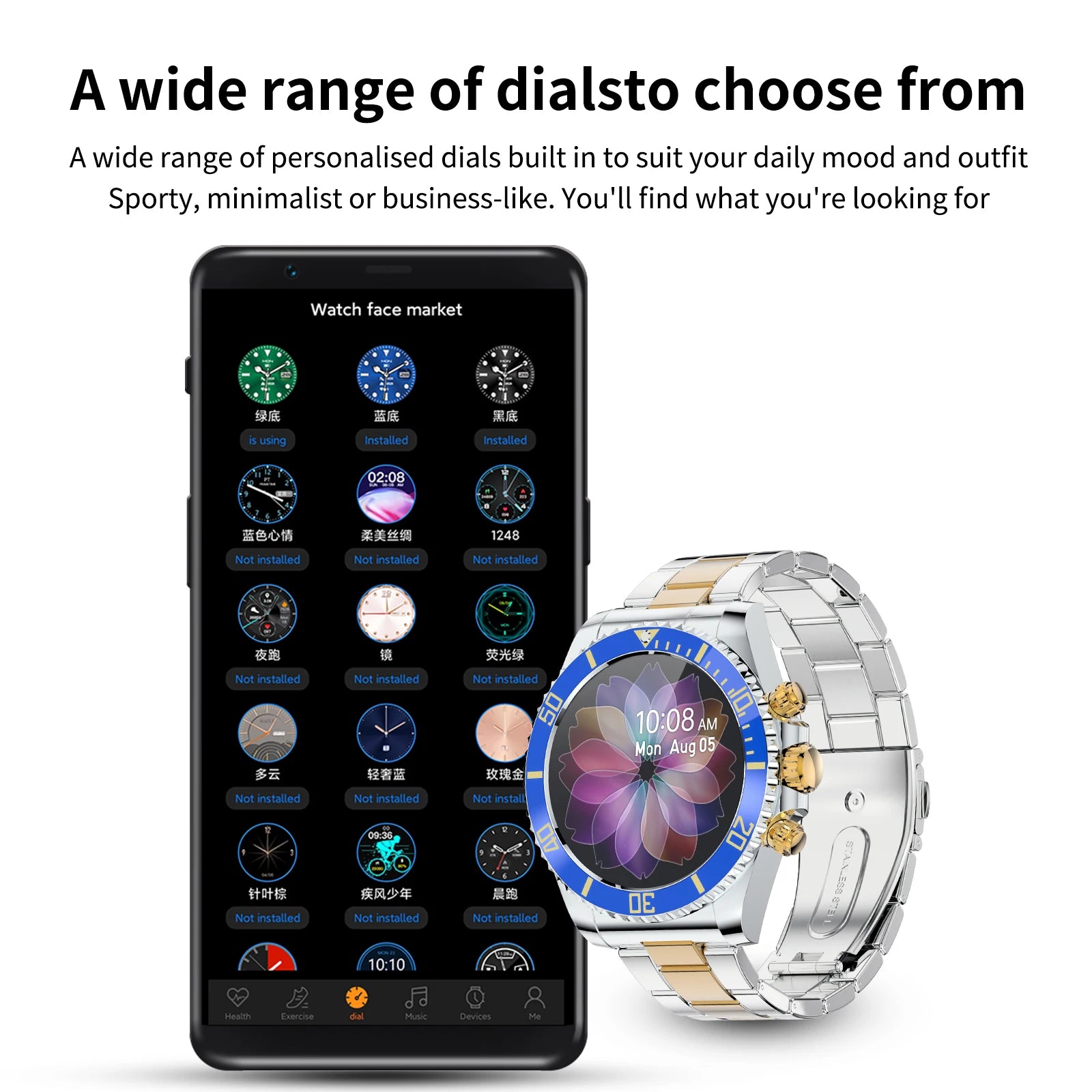Smart Watch Man Smartwatch AW12 high-end luxury 2024 Android IOS Korean Support Steel Connected Replica Miltary pk gts4 global