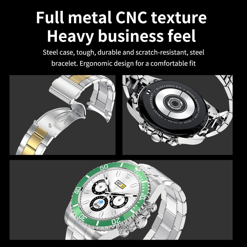 Smart Watch Man Smartwatch AW12 high-end luxury 2024 Android IOS Korean Support Steel Connected Replica Miltary pk gts4 global