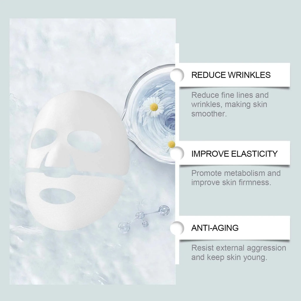 Hoygi 4pcs Collagen Face Mask Hydrating Shrinking Pores Brightening Face Oil Control Moisturizing Refreshing Smoothing Face Mask