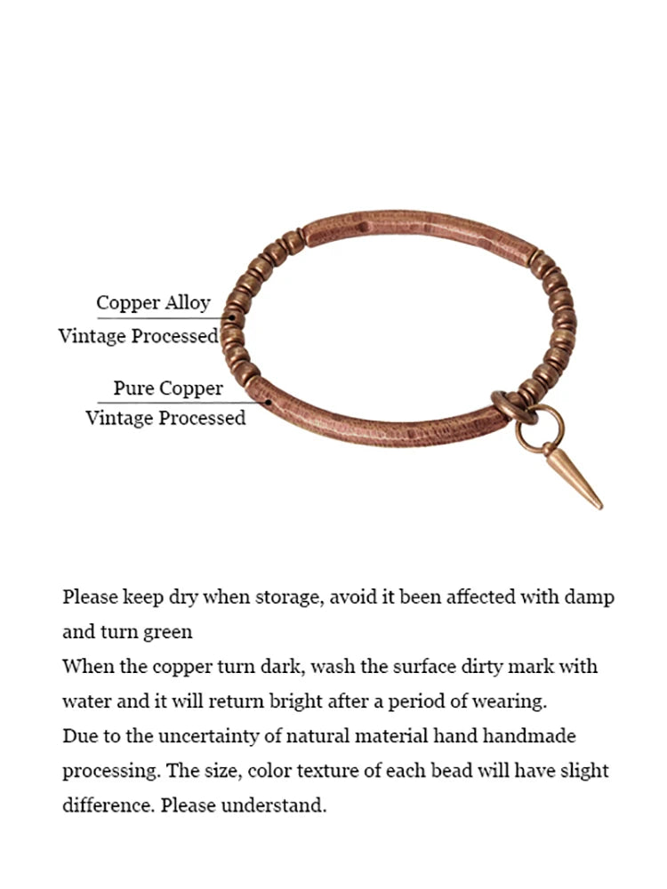 Whole Viking Hammered Pure Copper Bracelet Retro Processed Oxidized Street Rock Style Metal Vajar Unisex Men Women Gift Jewelry