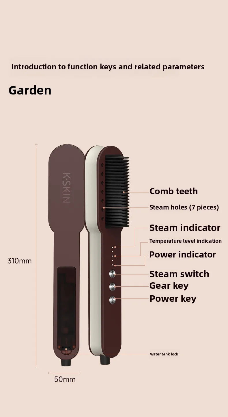 Hot Steam Hair Straightening Comb Electric Hair Care Brush 30 Second Rapid Heating Hair Straightener