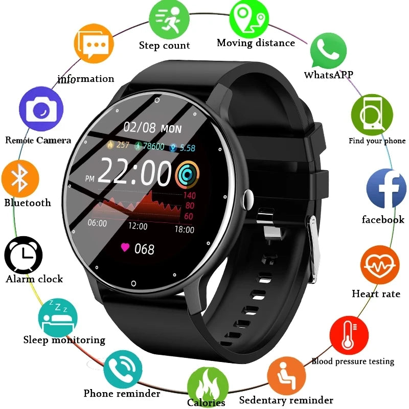 LIGE 2025 New Smart Watch Men Full Touch Screen Sport Fitness Watch IP67 Waterproof Bluetooth For Android ios smartwatch Men+box