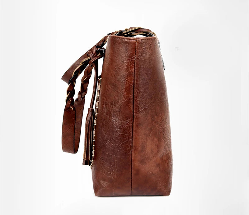 Bag Fashion Women Leather Handbag Brief Shoulder Bags Black White Large Capacity Luxury Handbags Tote Bags Design Bolsos
