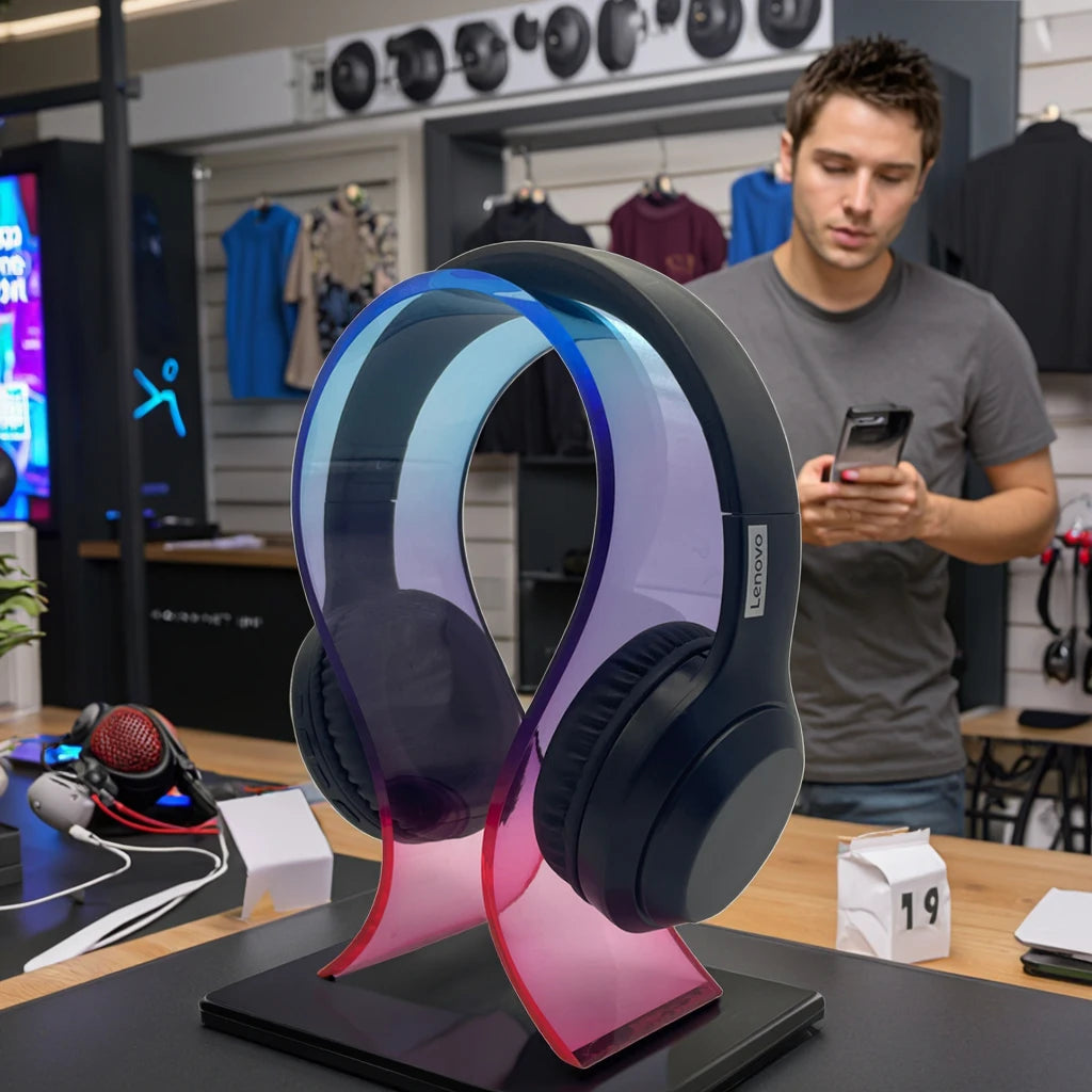 Hot Selling Modern Clear Acrylic Headphone Display Stand Holder Popular Earphone Rack