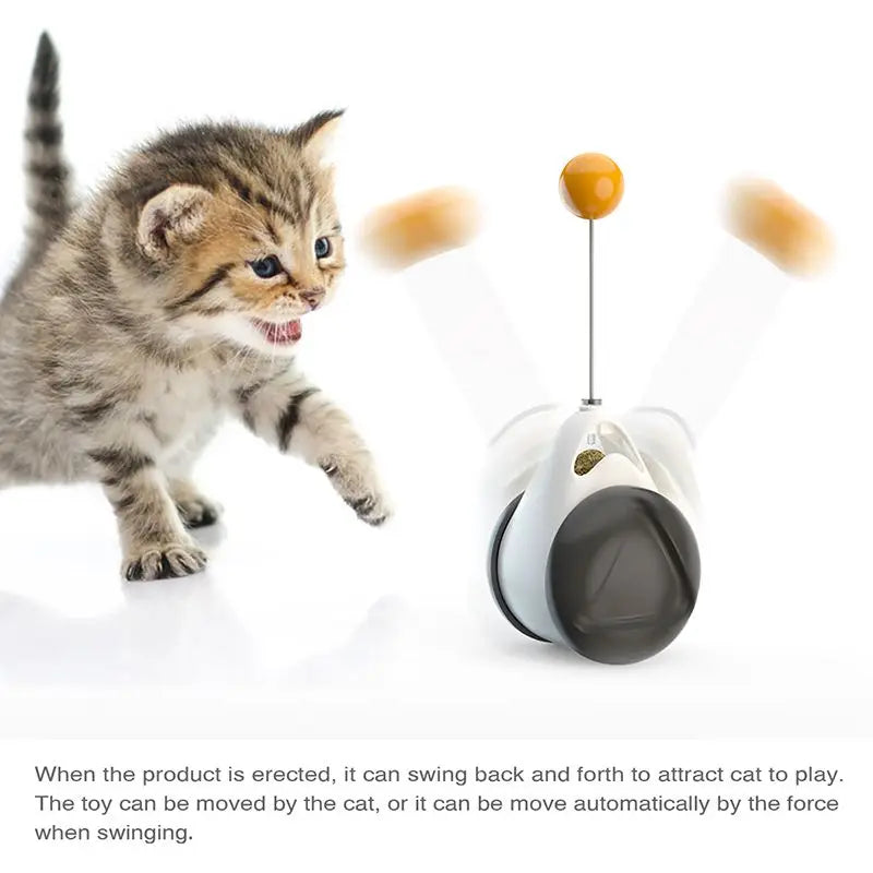 Funny Interactive Smart Toys for Cat, Kitten, Gatos - Unblocking Self - healing Balance Swing Car Pet Cat Toys