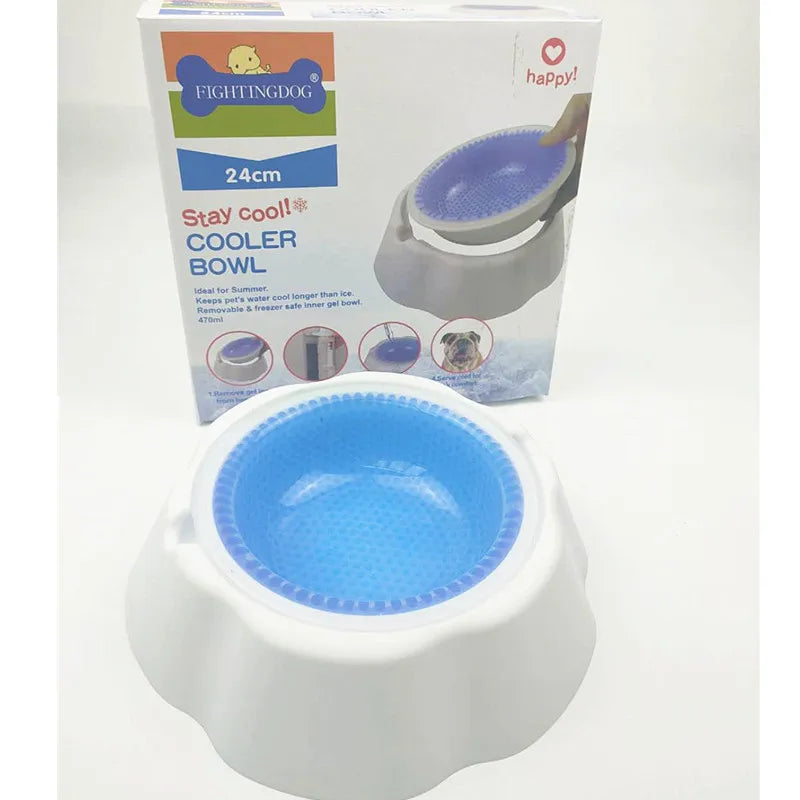 Cool Summer Pet Supplies Dog And Cat Condensed Bead Ice Bowl Kitten And Puppy Food Plate Tableware Feeding Supplies