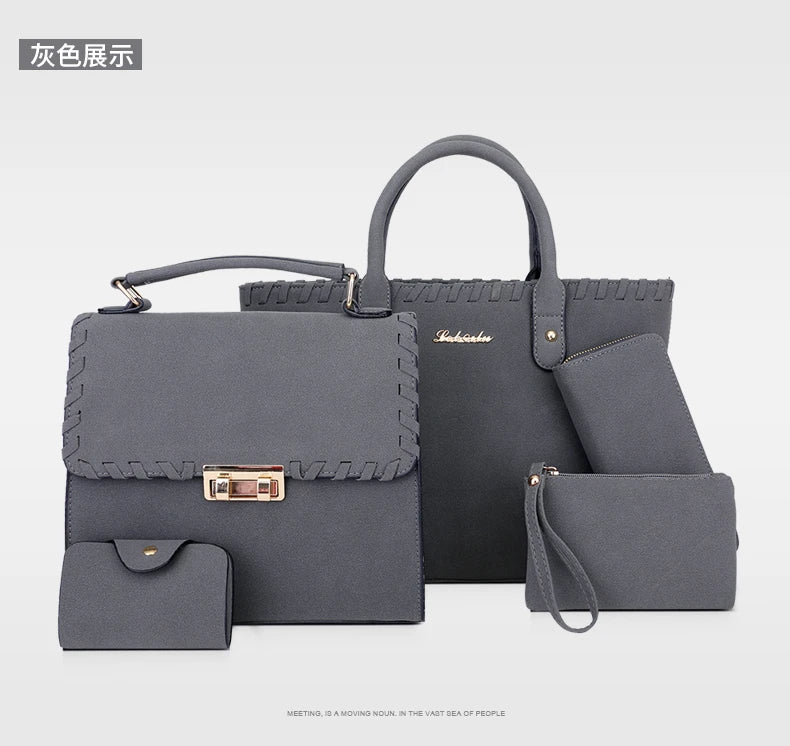 2025 High Quality Girls' Casual Tote 2- Piece Bag Color-Matching Design Large Capacity Rich Colors Sacs  Main