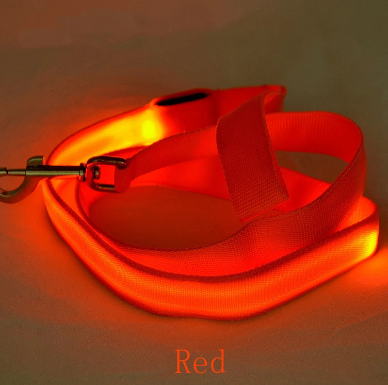 LED Dog Leash Light Luminous Pet Dog Lead Leash For Dogs Cats Nylon Light Night Safety Flashing Pet Dog Leashes For Small Dog