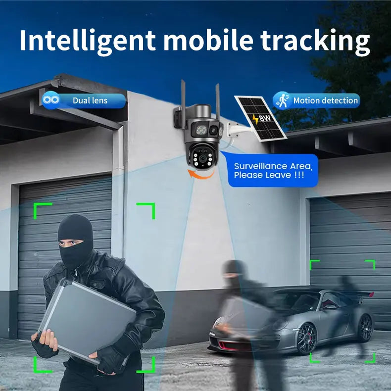 VS32 4G Solar-Powered Dual-Lens Security Camera 4MP Wide-Angle Image Flip WDR & Light Suppression Weatherproof Monitoring