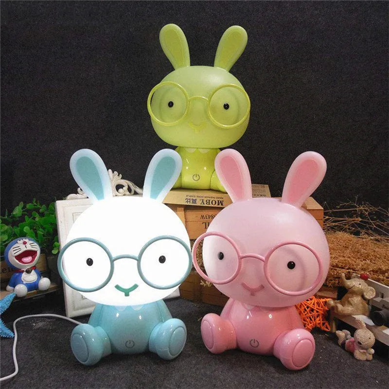 LED Night Light Touch Cartoon New Bunny Table Lamp Baby Kids Room Bedside Night Light Christmas Gifts Decor Home Bedroom Party