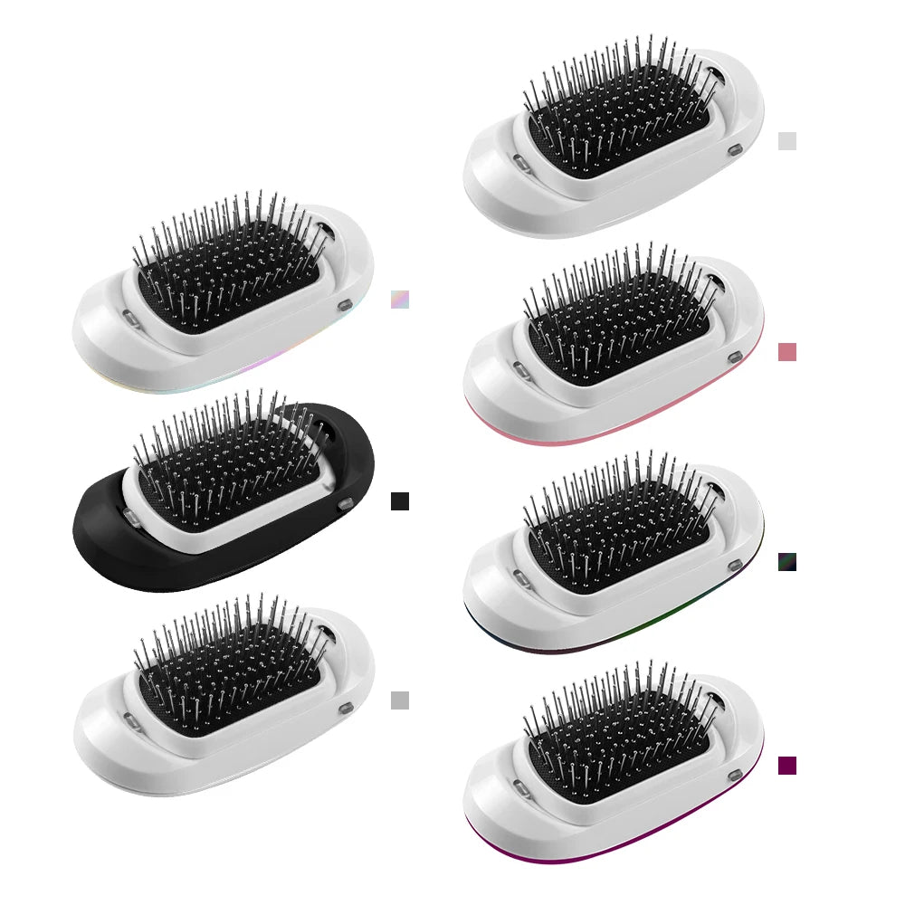 2.0 Portable Ionic Hairbrush Dropshipping Niche Product Double Negative Ions Hair Brush With Pattern Hair Scalp Massage Comb