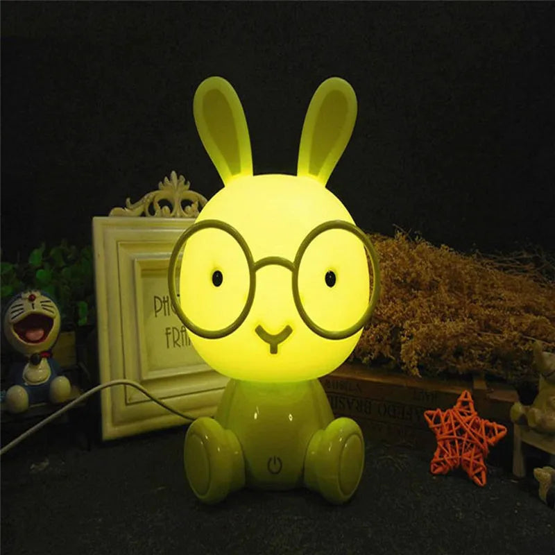 LED Night Light Touch Cartoon New Bunny Table Lamp Baby Kids Room Bedside Night Light Christmas Gifts Decor Home Bedroom Party