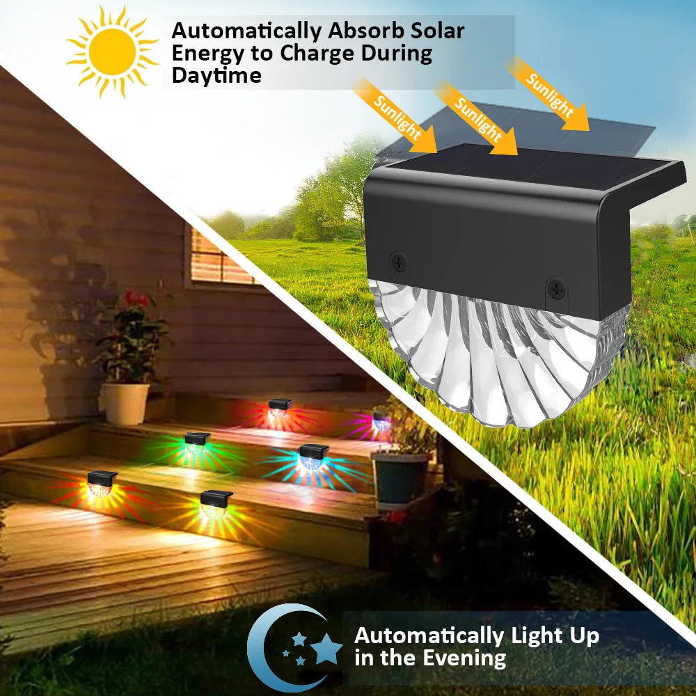Shell Solar LED Deck Lights Path Stairs Step Fence Lamps Waterproof Wall Lamp Landscape Lights Outdoor Garden Light